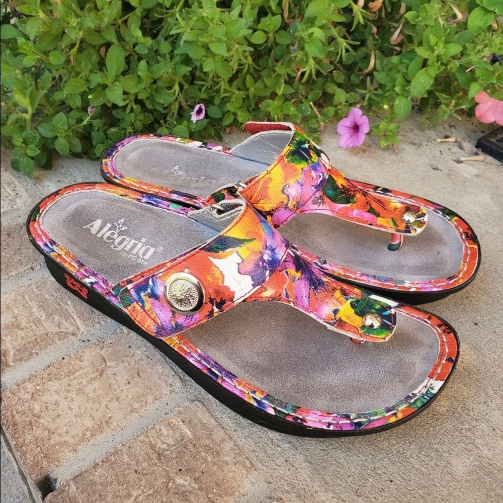 Alegria Carina Iris sandal thong womens floral